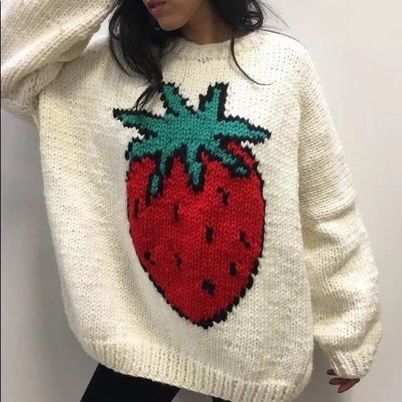 Gogo Strawberry Pullover Sweater | Poshmark